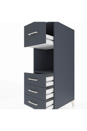 Kronos Dolap Tek Raflı 4 Çekmeceli 44x59x134 Antrasit-Antrasit