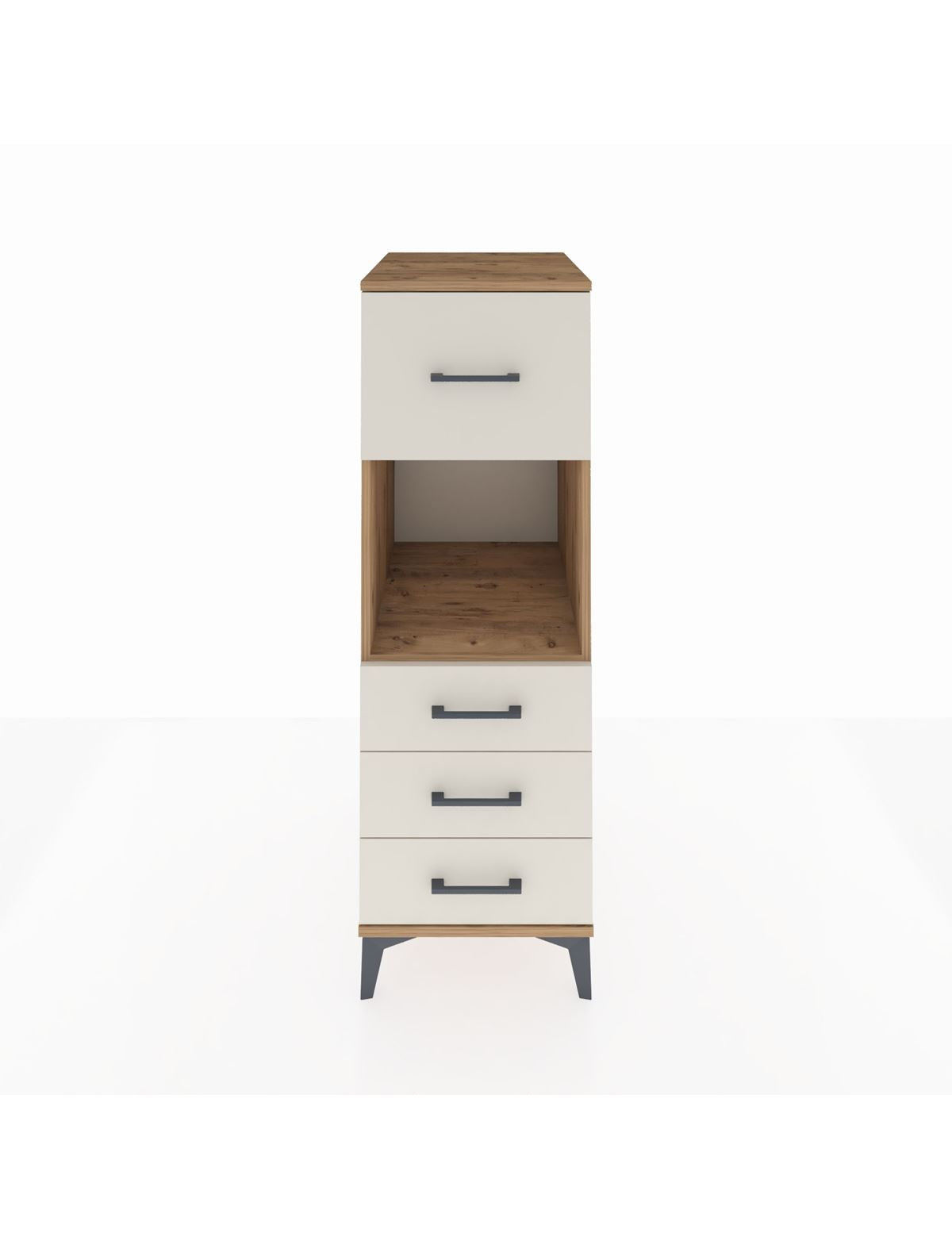 Kronos Dolap Tek Raflı 4 Çekmeceli 44x59x134 Çam-Aytaşı