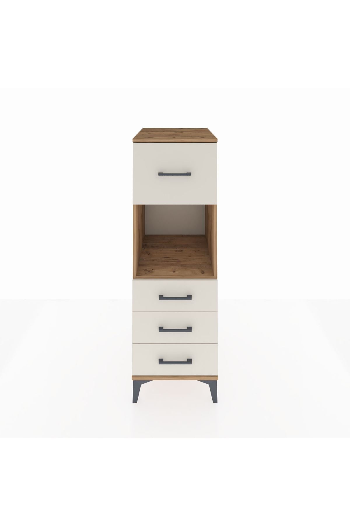 Kronos Dolap Tek Raflı 4 Çekmeceli 44x59x134 Çam-Aytaşı