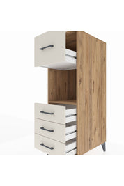 Kronos Dolap Tek Raflı 4 Çekmeceli 44x59x134 Çam-Aytaşı