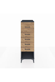 Kronos Dolap 5 Çekmeceli 44x59x134 Antrasit-Çam