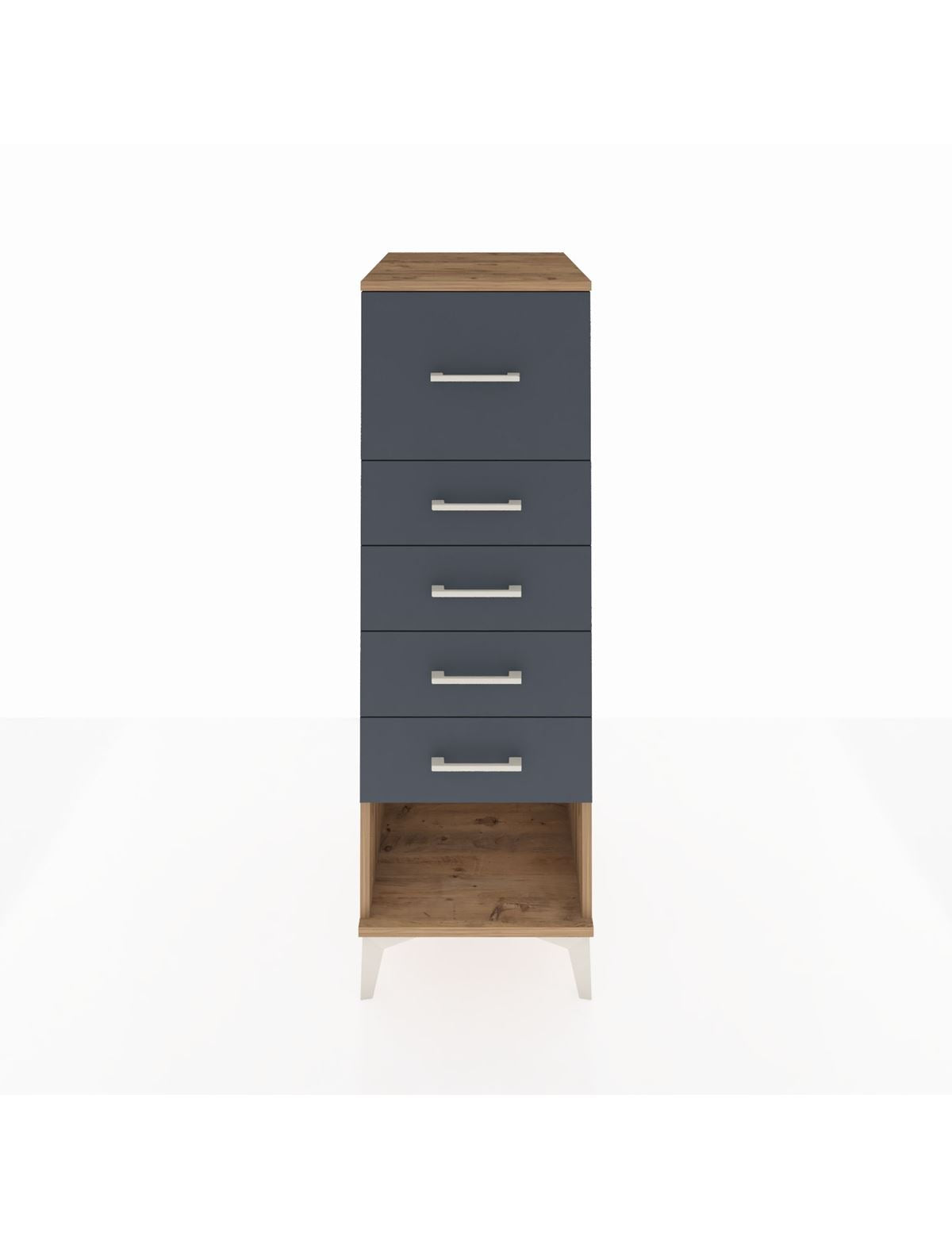 Kronos Dolap 5 Çekmeceli 44x59x134 Çam-Antrasit