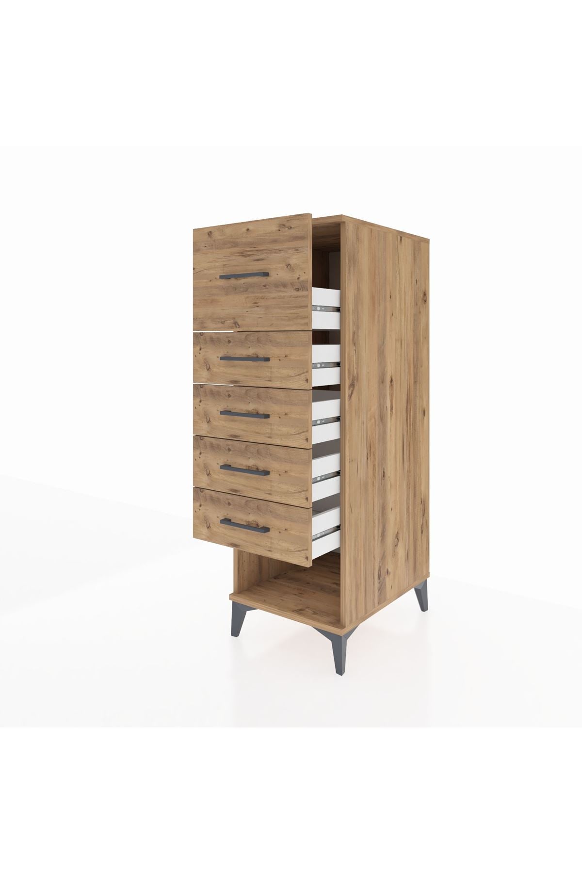 Kronos Dolap 5 Çekmeceli 44x59x134 Çam-Çam