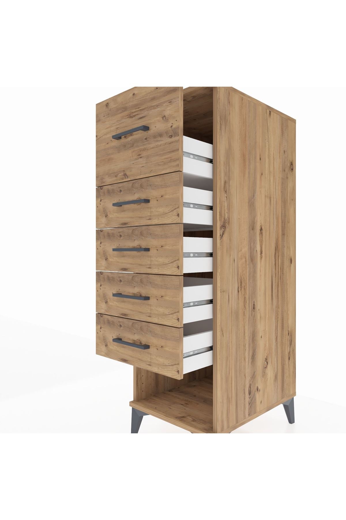 Kronos Dolap 5 Çekmeceli 44x59x134 Çam-Çam