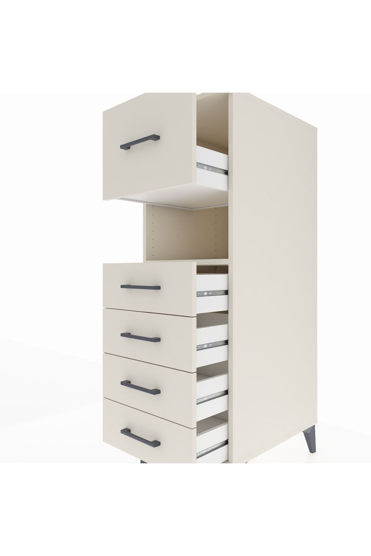 Kronos Dolap Tek Raflı 5 Çekmeceli 44x59x134 Aytaşı-Aytaşı