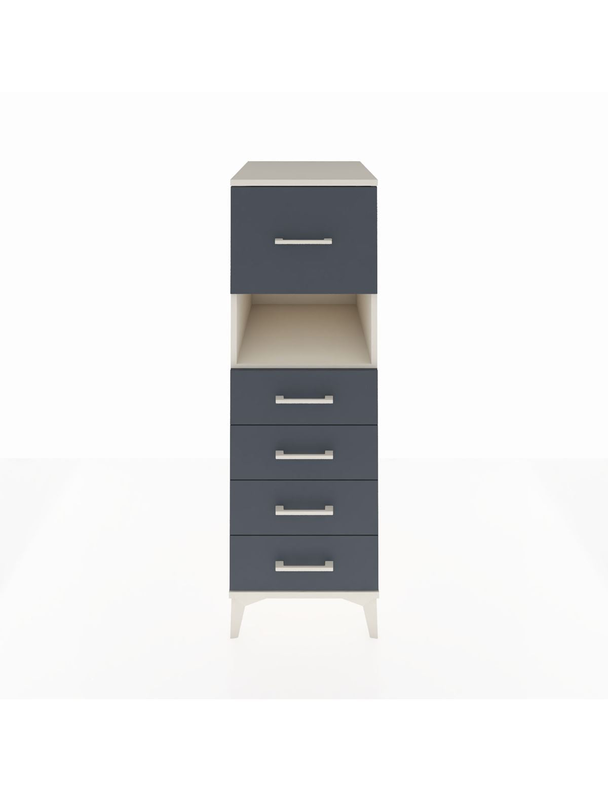 Kronos Dolap Tek Raflı 5 Çekmeceli 44x59x134 Aytaşı-Antrasit