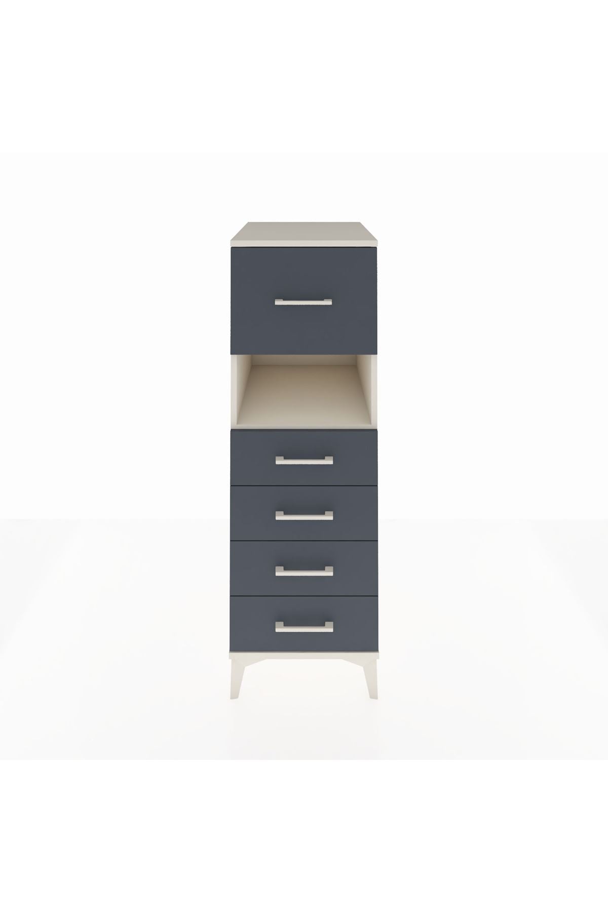 Kronos Dolap Tek Raflı 5 Çekmeceli 44x59x134 Aytaşı-Antrasit