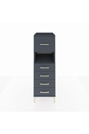 Kronos Dolap Tek Raflı 5 Çekmeceli 44x59x134 Antrasit-Antrasit