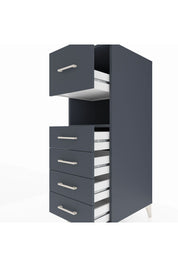 Kronos Dolap Tek Raflı 5 Çekmeceli 44x59x134 Antrasit-Antrasit