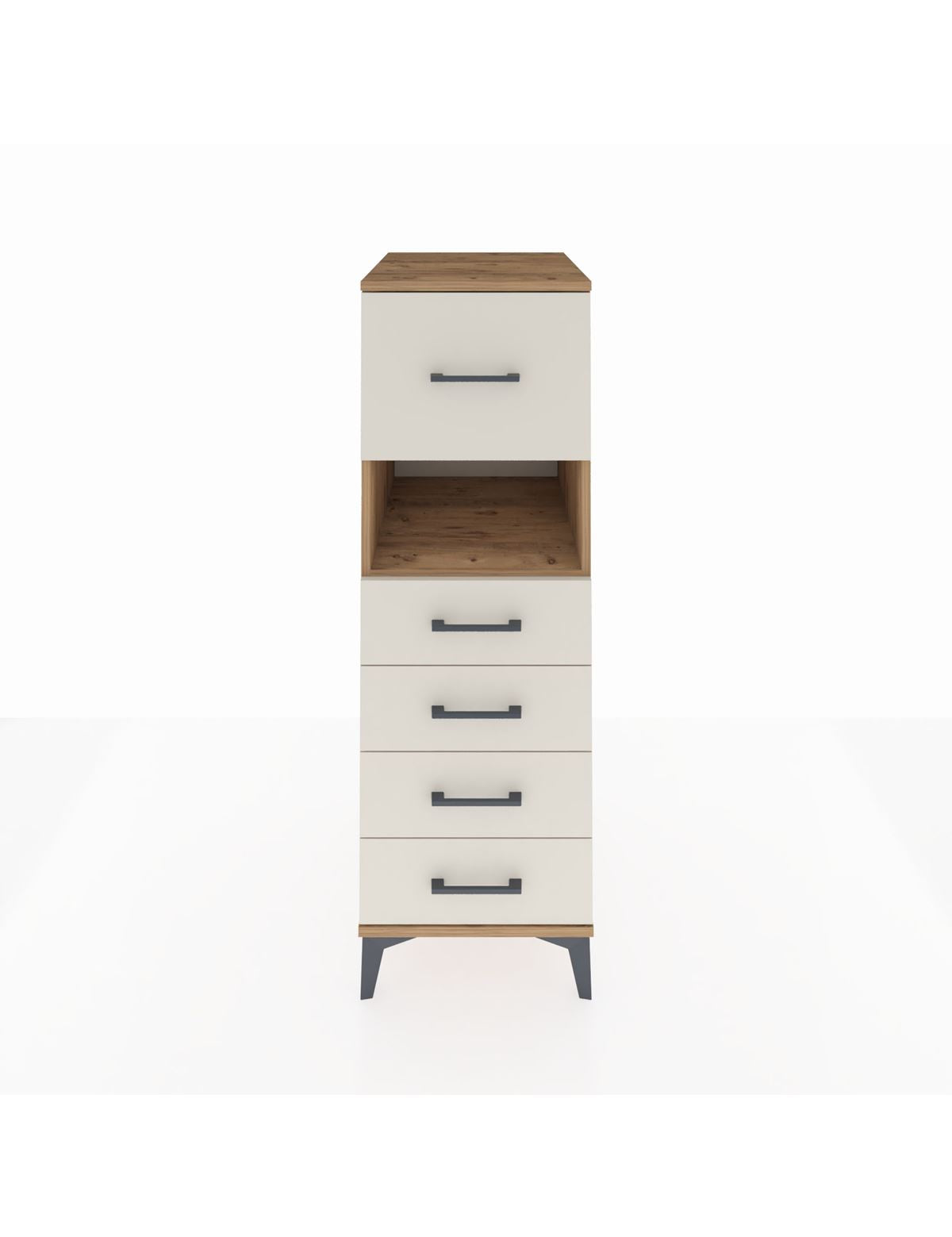 Kronos Dolap Tek Raflı 5 Çekmeceli 44x59x134 Çam-Aytaşı