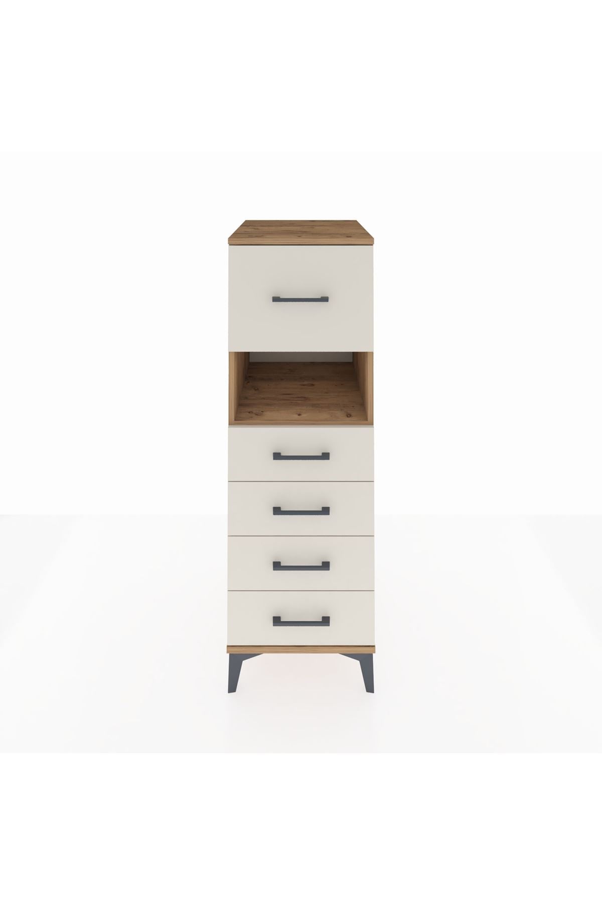 Kronos Dolap Tek Raflı 5 Çekmeceli 44x59x134 Çam-Aytaşı