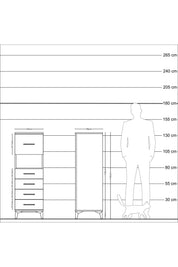 Kronos Dolap Tek Raflı 5 Çekmeceli 44x59x134 Çam-Aytaşı