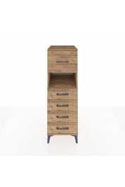 Kronos Dolap Tek Raflı 5 Çekmeceli 44x59x134 Çam-Çam