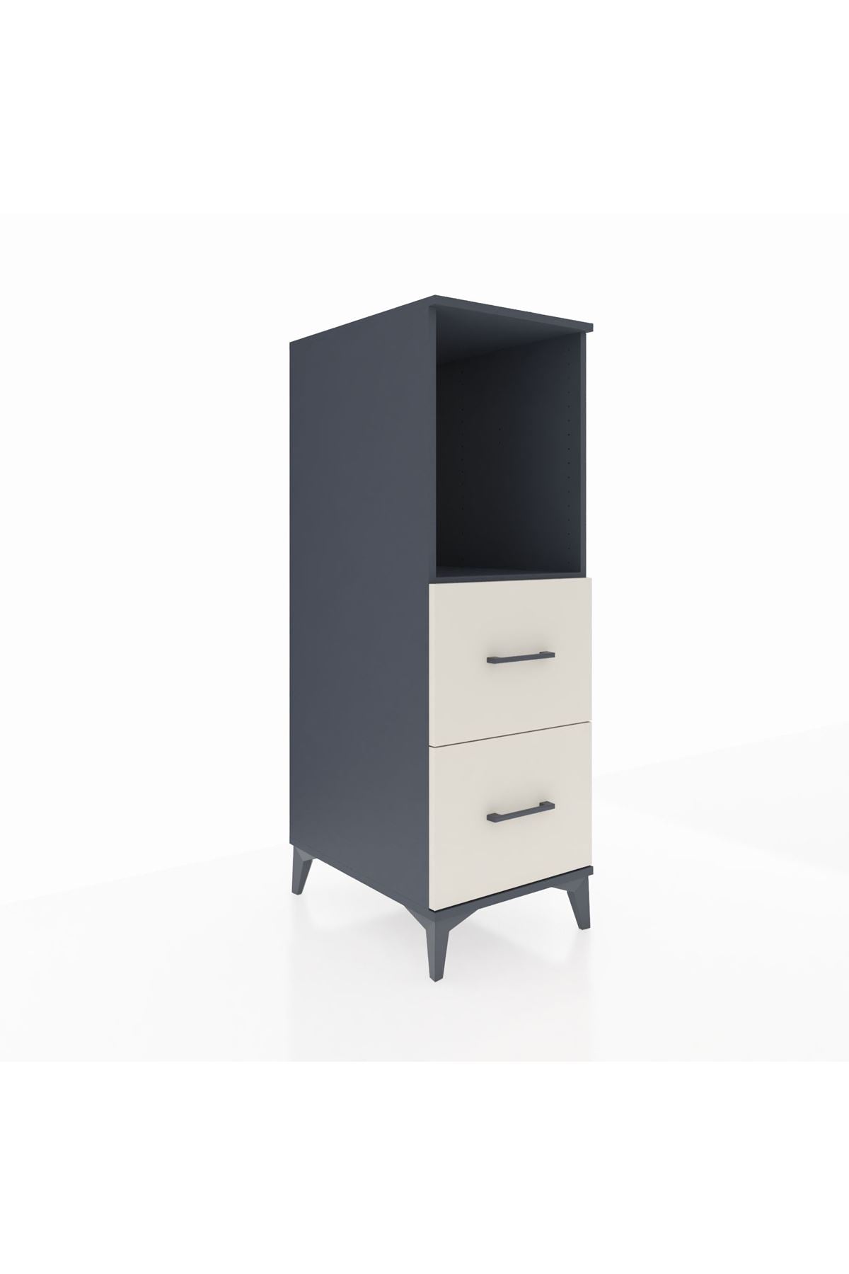 Kronos Dolap Tek Raflı 2 Çekmeceli 44x59x134 Antrasit-Aytaşı