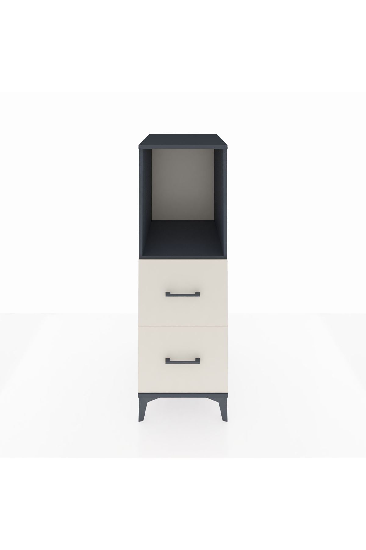 Kronos Dolap Tek Raflı 2 Çekmeceli 44x59x134 Antrasit-Aytaşı