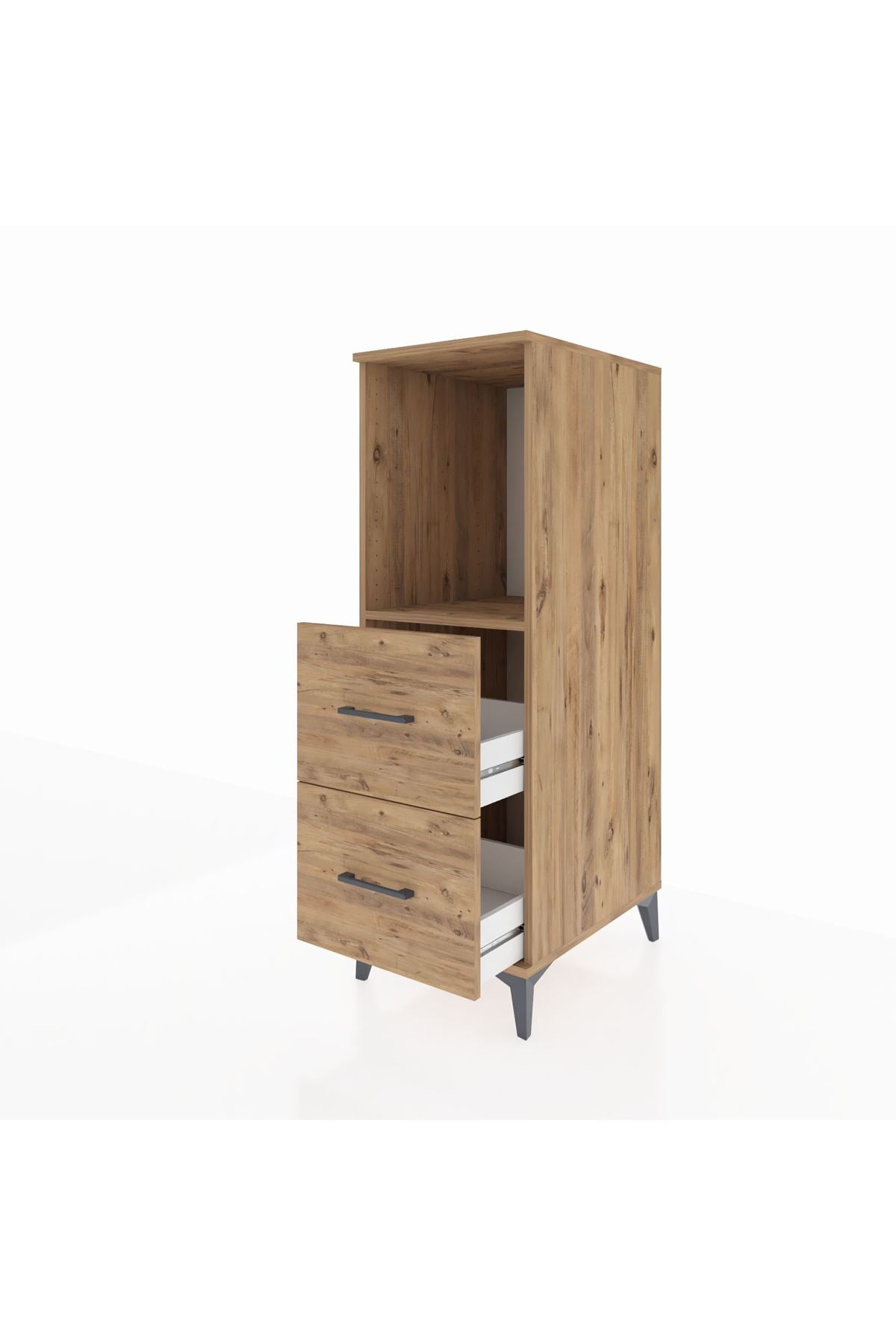 Kronos Dolap Tek Raflı 2 Çekmeceli 44x59x134 Çam-Çam