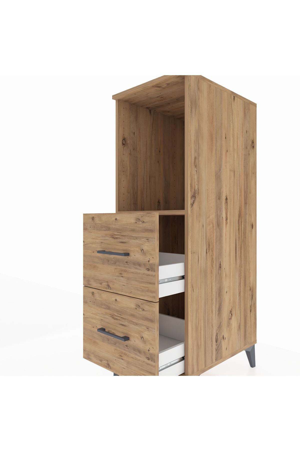 Kronos Dolap Tek Raflı 2 Çekmeceli 44x59x134 Çam-Çam