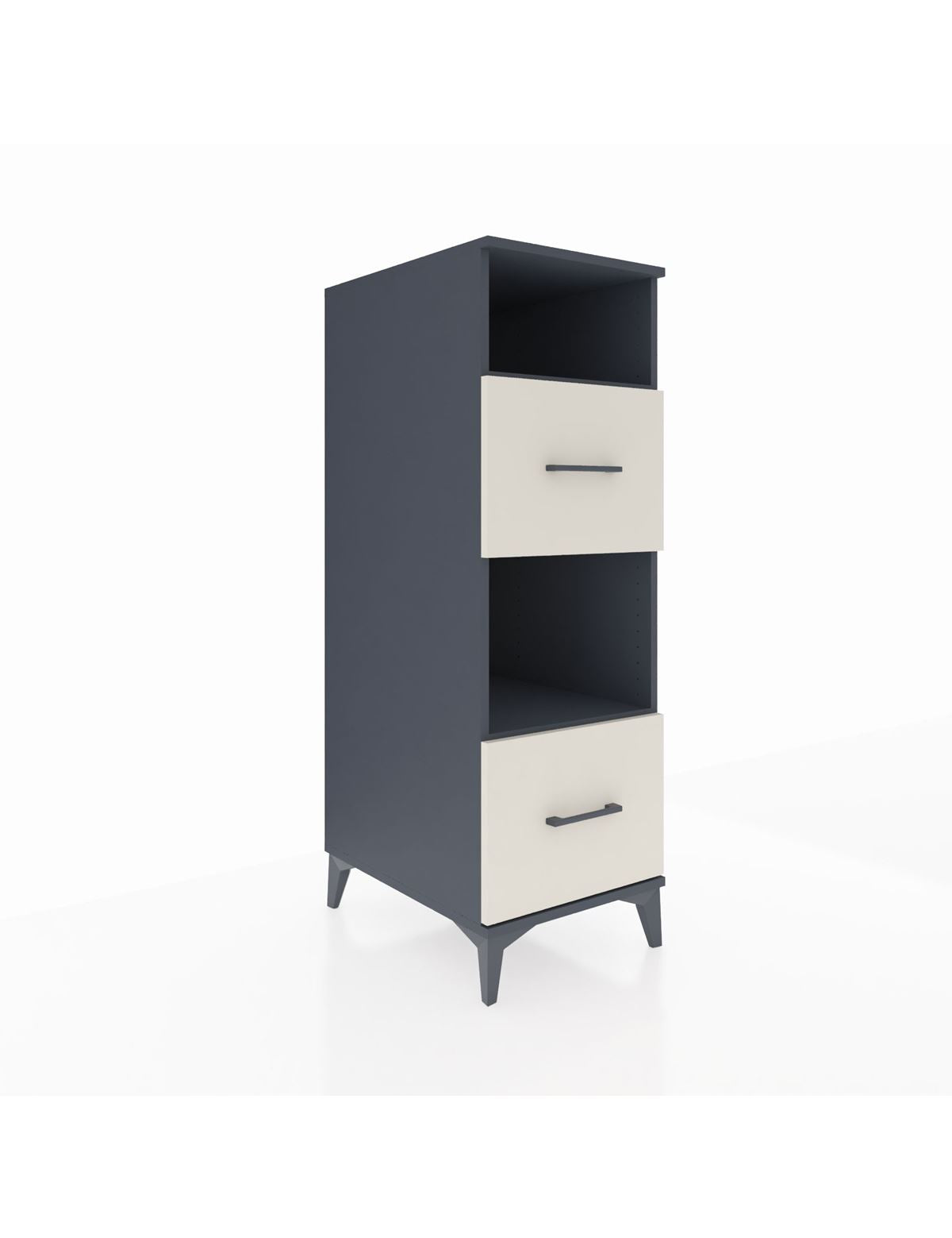 Kronos Dolap 2 Raflı 2 Çekmeceli 44x59x134 Antrasit-Aytaşı