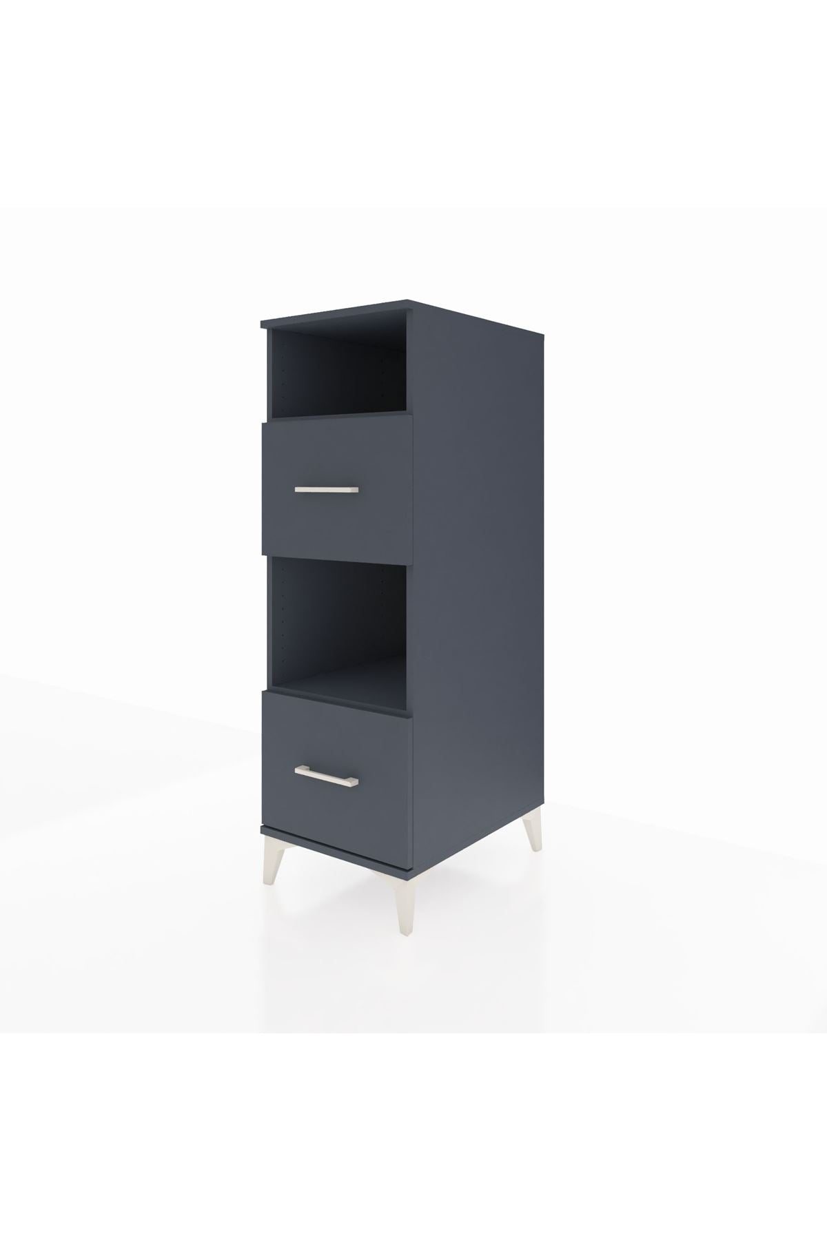 Kronos Dolap 2 Raflı 2 Çekmeceli 44x59x134 Antrasit-Antrasit