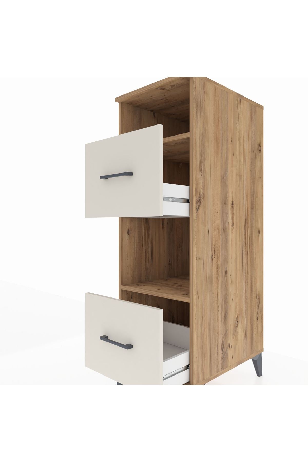 Kronos Dolap 2 Raflı 2 Çekmeceli 44x59x134 Çam-Aytaşı