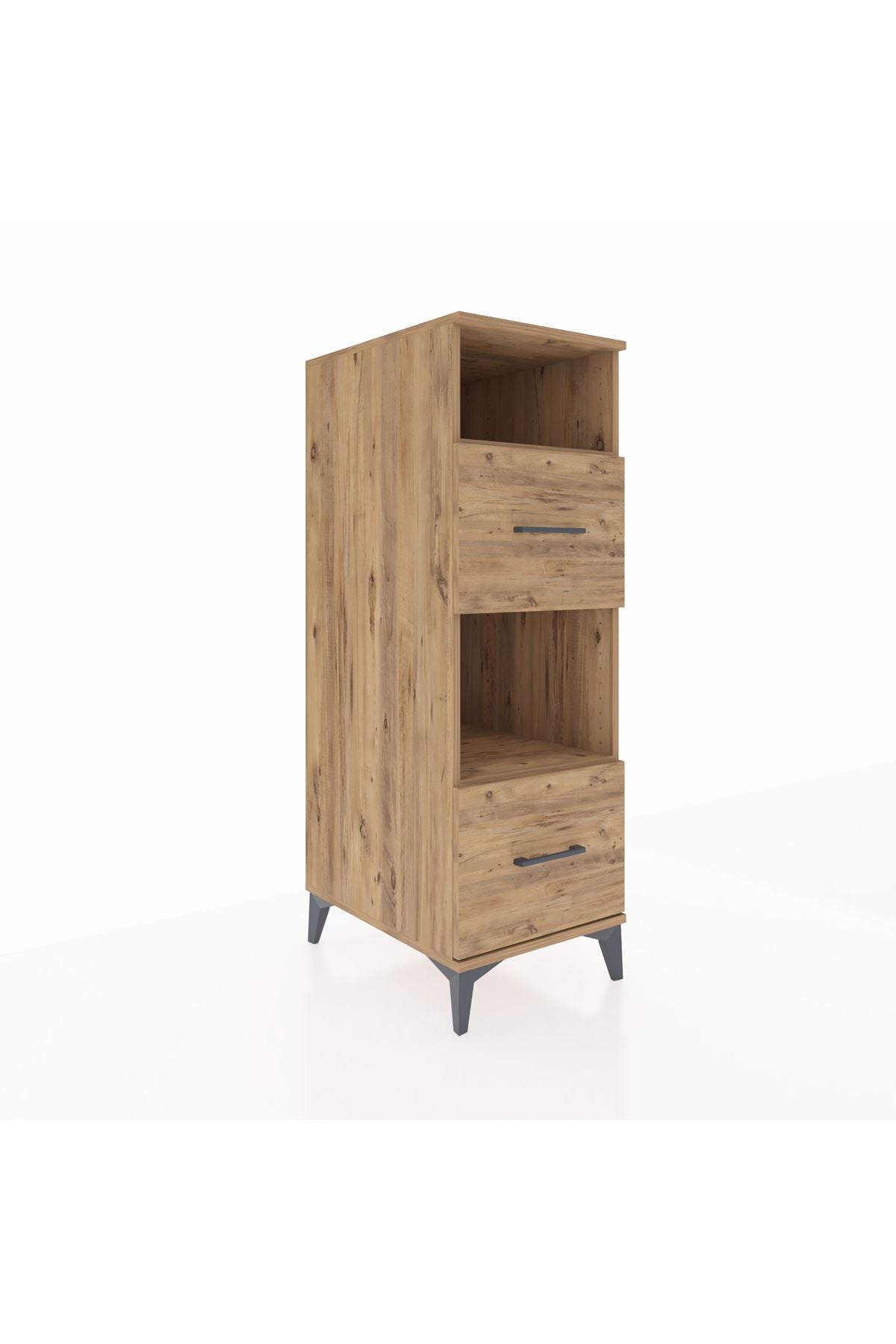 Kronos Dolap 2 Raflı 2 Çekmeceli 44x59x134 Çam-Çam