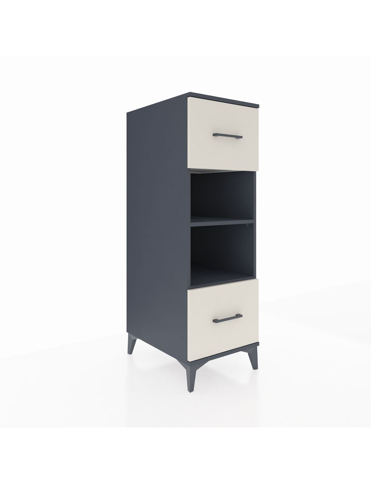 Kronos Dolap 2 Raflı 2 Çekmeceli 44x59x134 Antrasit-Aytaşı