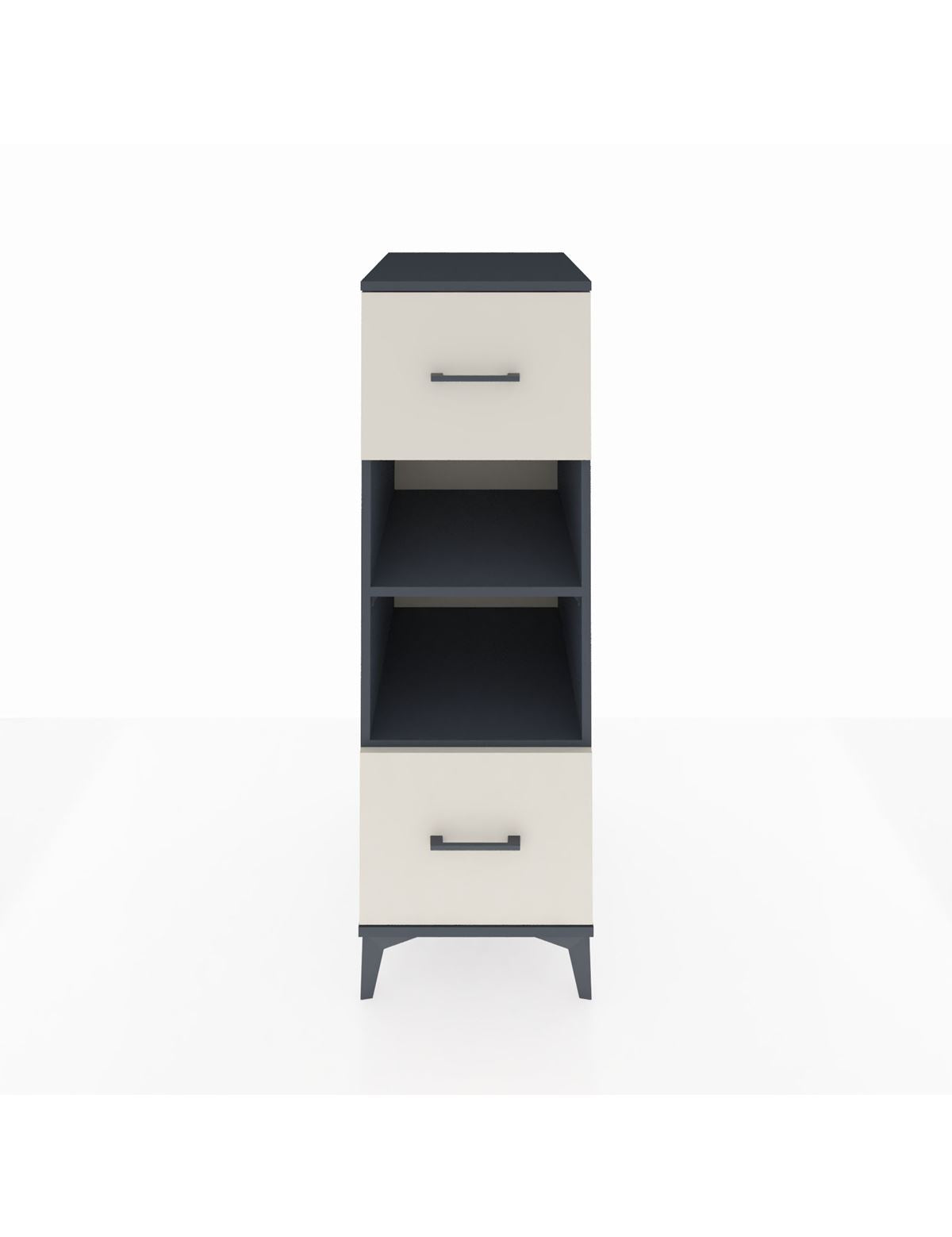 Kronos Dolap 2 Raflı 2 Çekmeceli 44x59x134 Antrasit-Aytaşı