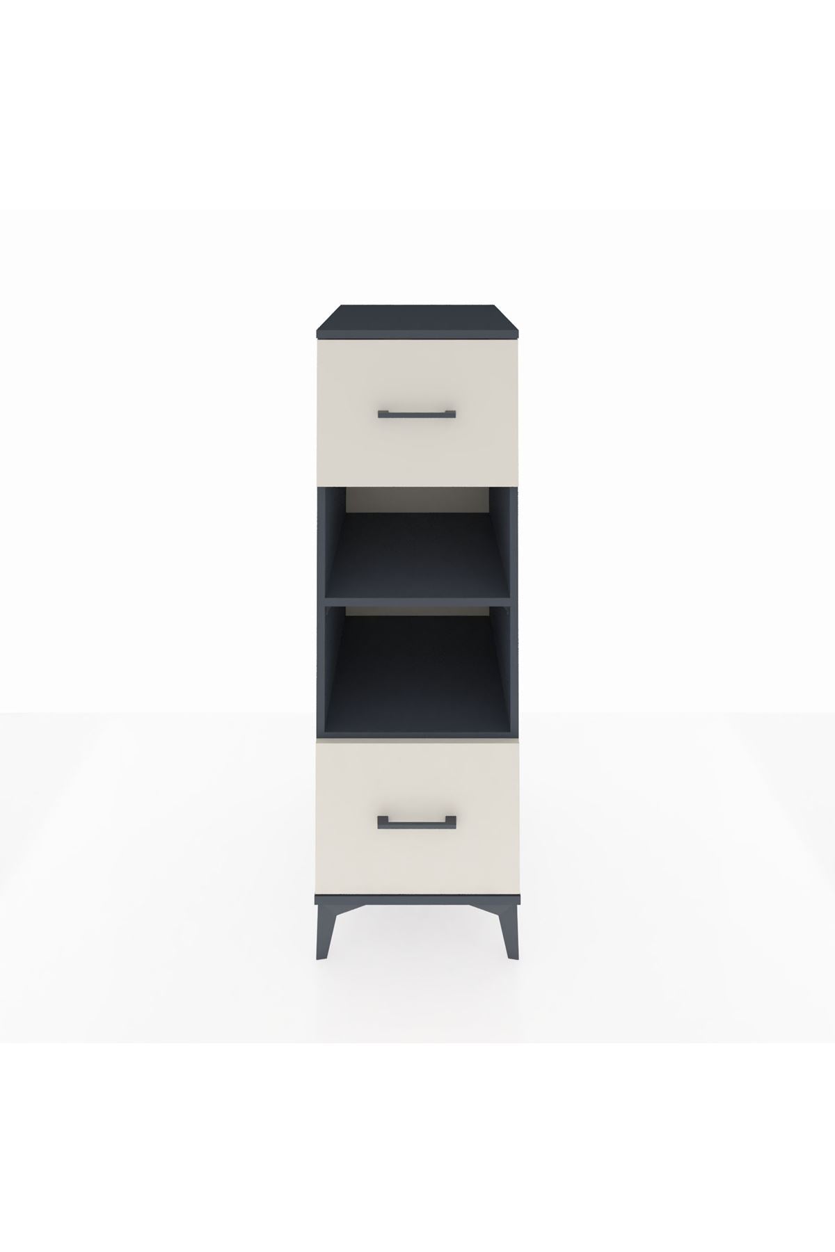 Kronos Dolap 2 Raflı 2 Çekmeceli 44x59x134 Antrasit-Aytaşı