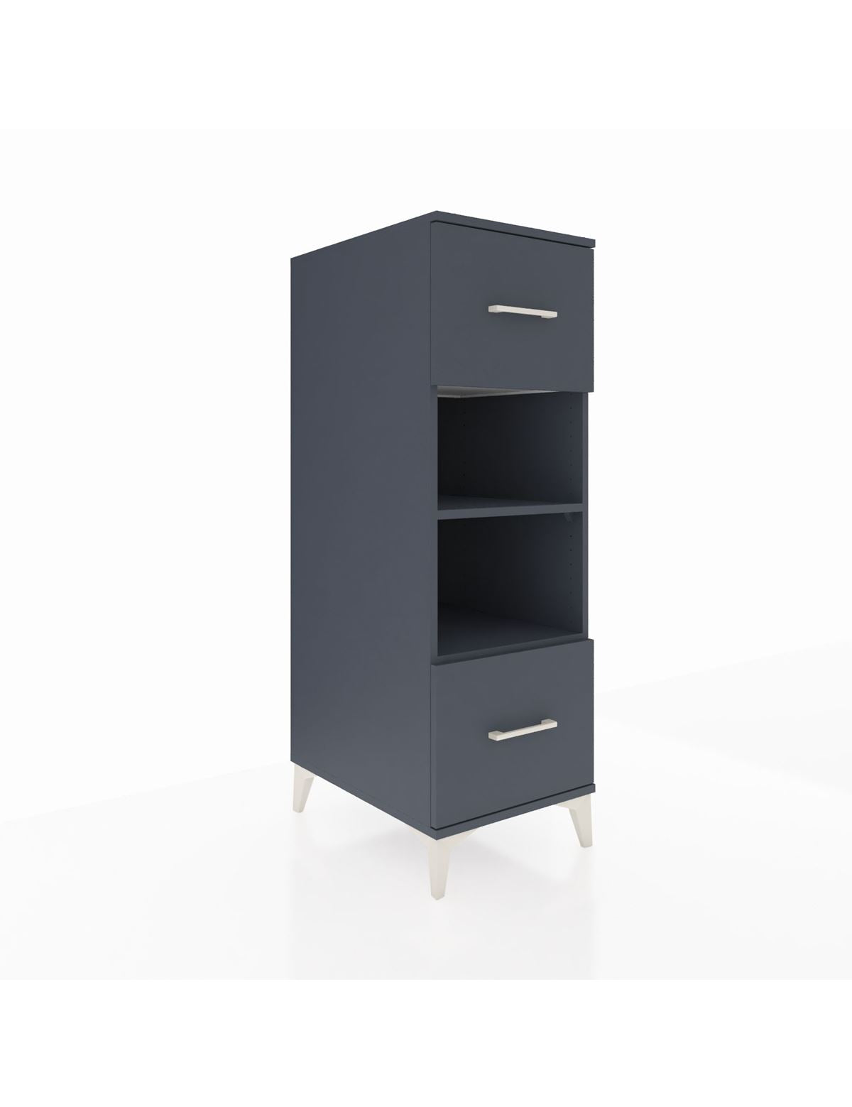 Kronos Dolap 2 Raflı 2 Çekmeceli 44x59x134 Antrasit-Antrasit