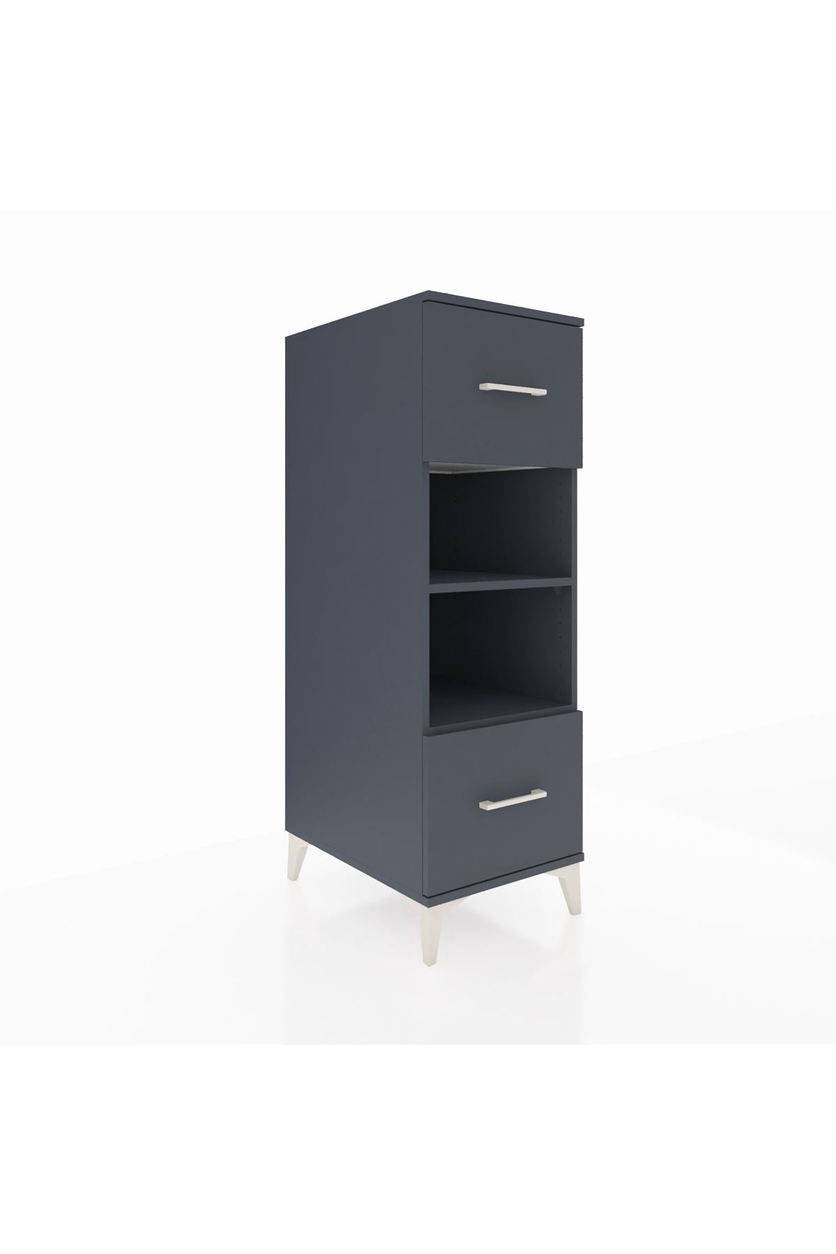Kronos Dolap 2 Raflı 2 Çekmeceli 44x59x134 Antrasit-Antrasit