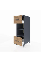 Kronos Dolap 2 Raflı 2 Çekmeceli 44x59x134 Antrasit-Çam