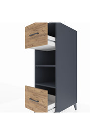 Kronos Dolap 2 Raflı 2 Çekmeceli 44x59x134 Antrasit-Çam