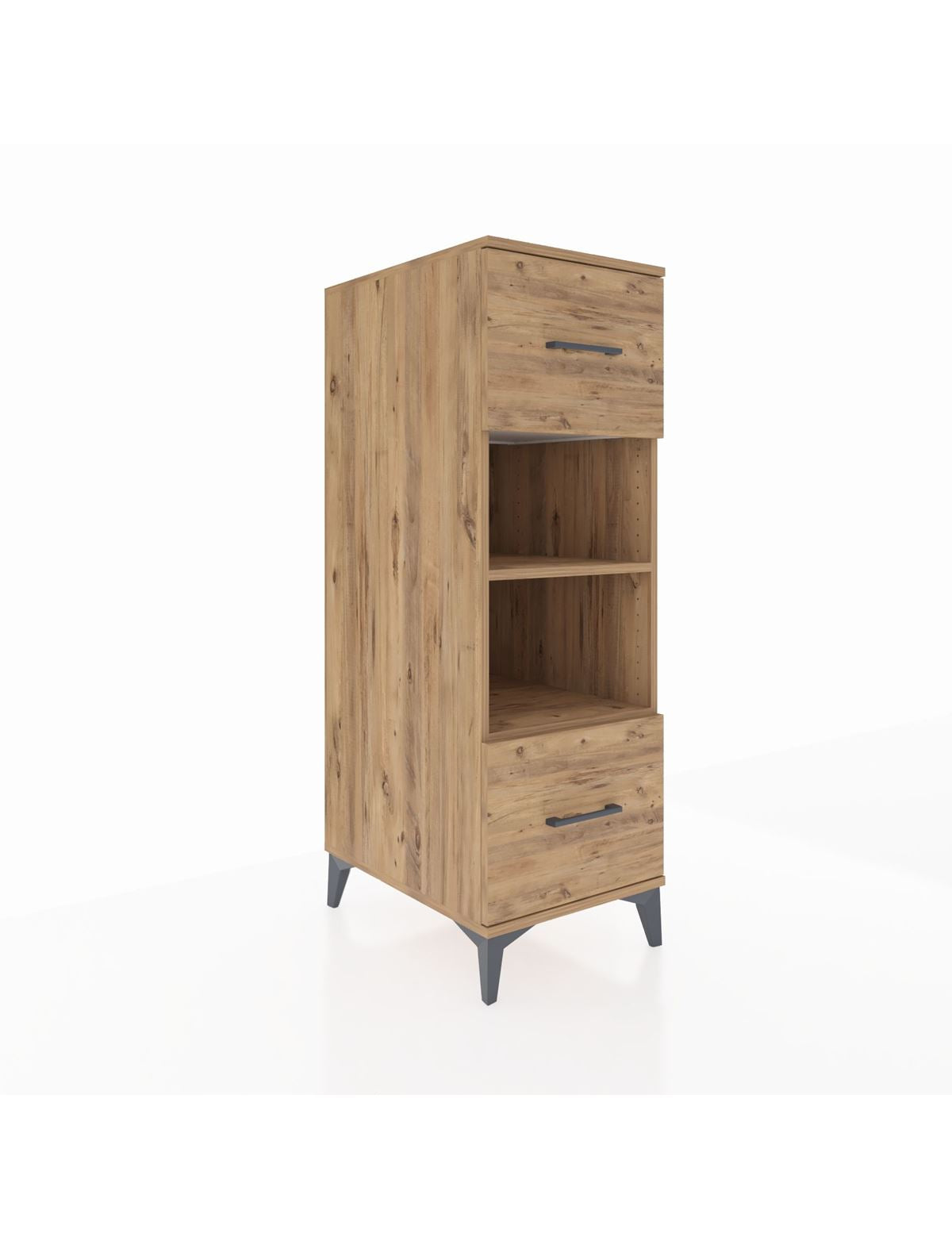 Kronos Dolap 2 Raflı 2 Çekmeceli 44x59x134 Çam-Çam