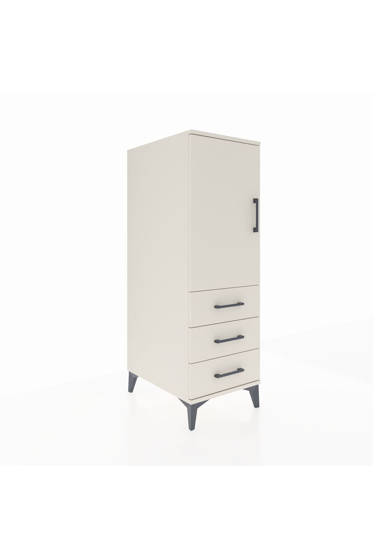 Kronos Dolap 2 Raflı 3 Çekmeceli Tek Kapaklı 44x59x134 Aytaşı-Aytaşı