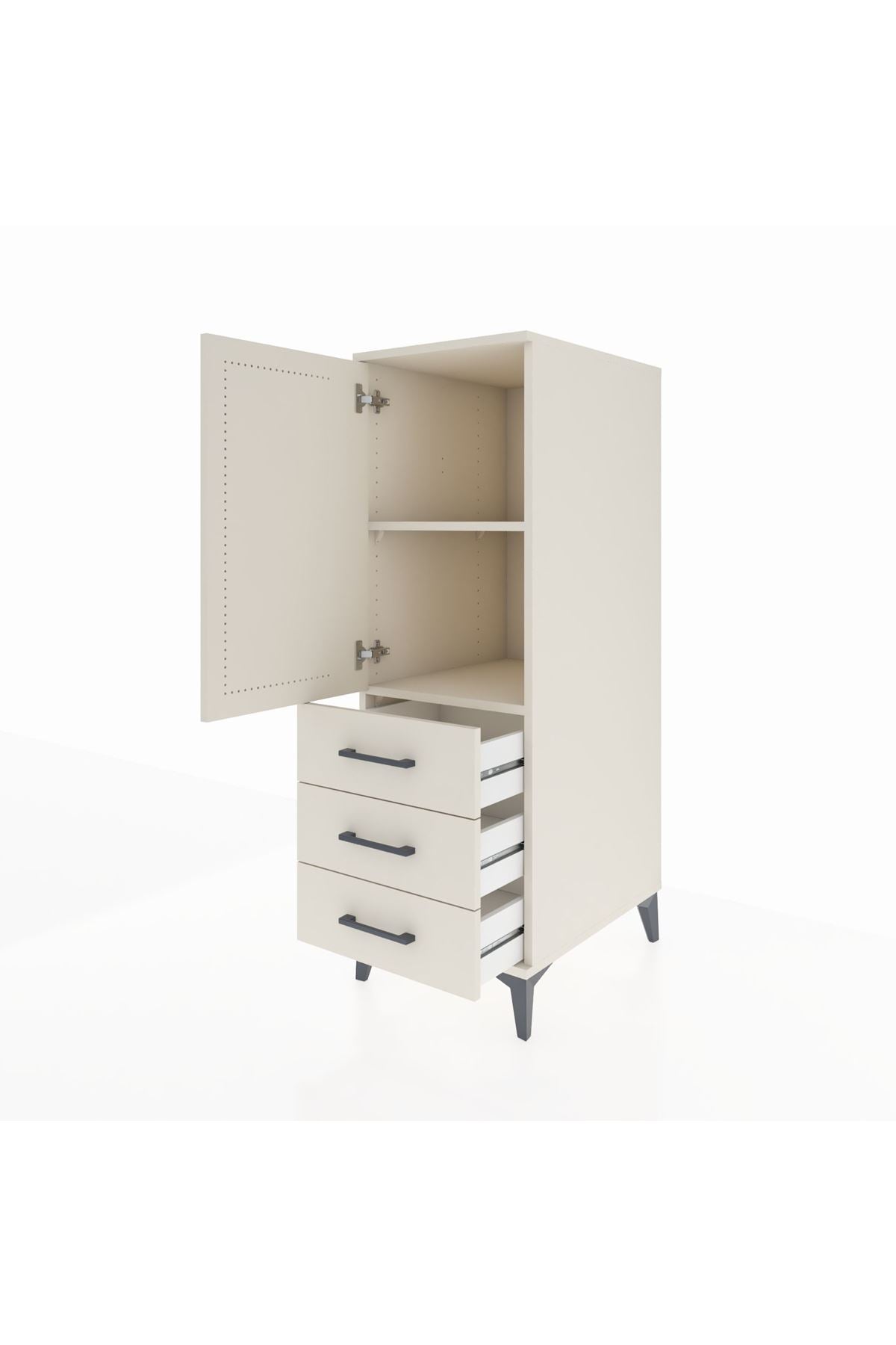 Kronos Dolap 2 Raflı 3 Çekmeceli Tek Kapaklı 44x59x134 Aytaşı-Aytaşı