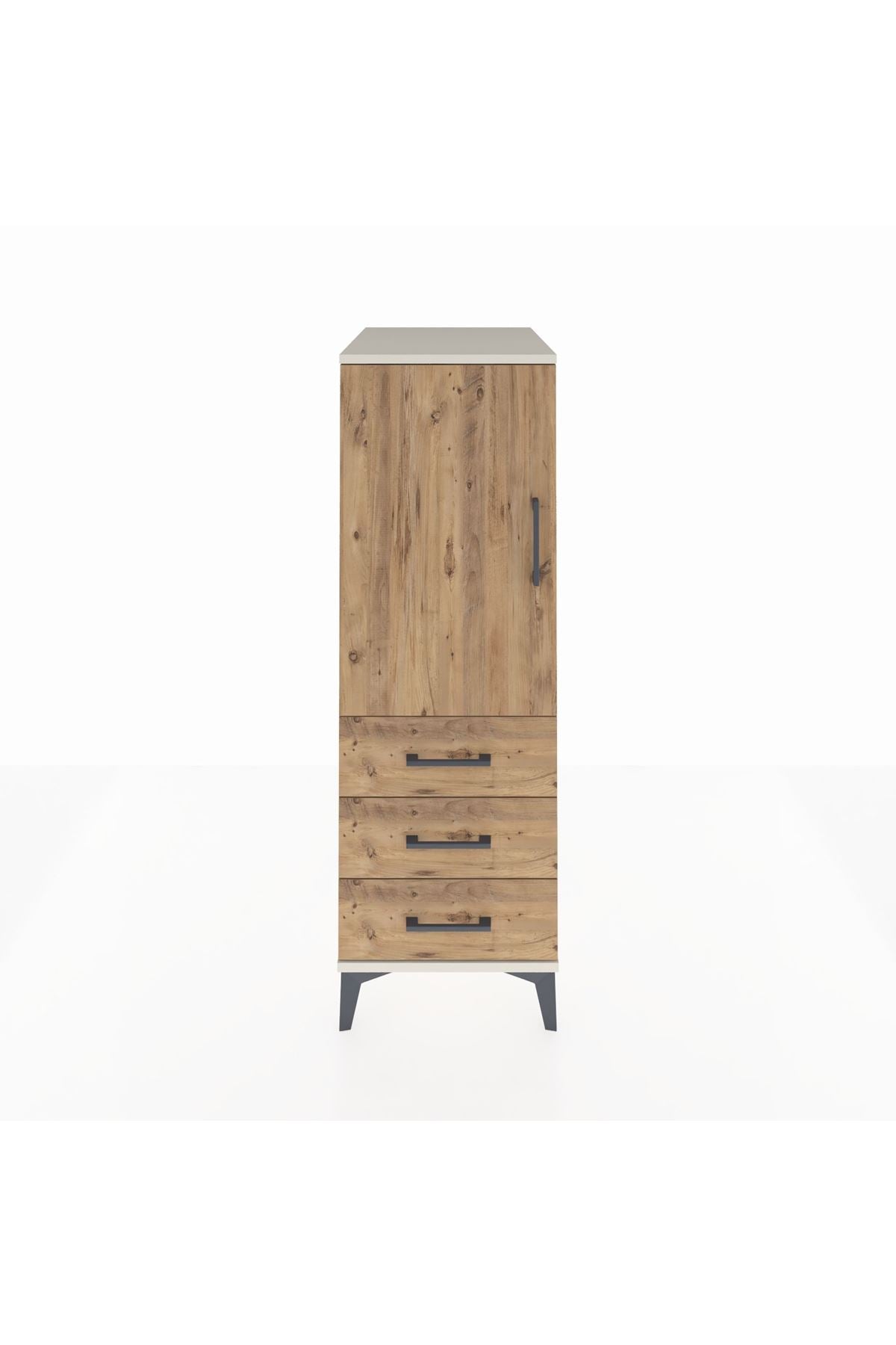 Kronos Dolap 2 Raflı 3 Çekmeceli Tek Kapaklı 44x59x134 Aytaşı-Çam