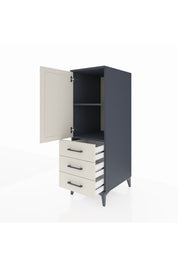 Kronos Dolap 2 Raflı 3 Çekmeceli Tek Kapaklı 44x59x134 Antrasit-Aytaşı