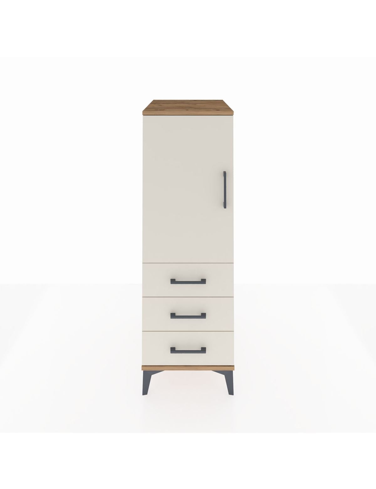 Kronos Dolap 2 Raflı 3 Çekmeceli Tek Kapaklı 44x59x134 Çam-Aytaşı