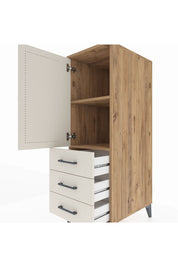 Kronos Dolap 2 Raflı 3 Çekmeceli Tek Kapaklı 44x59x134 Çam-Aytaşı