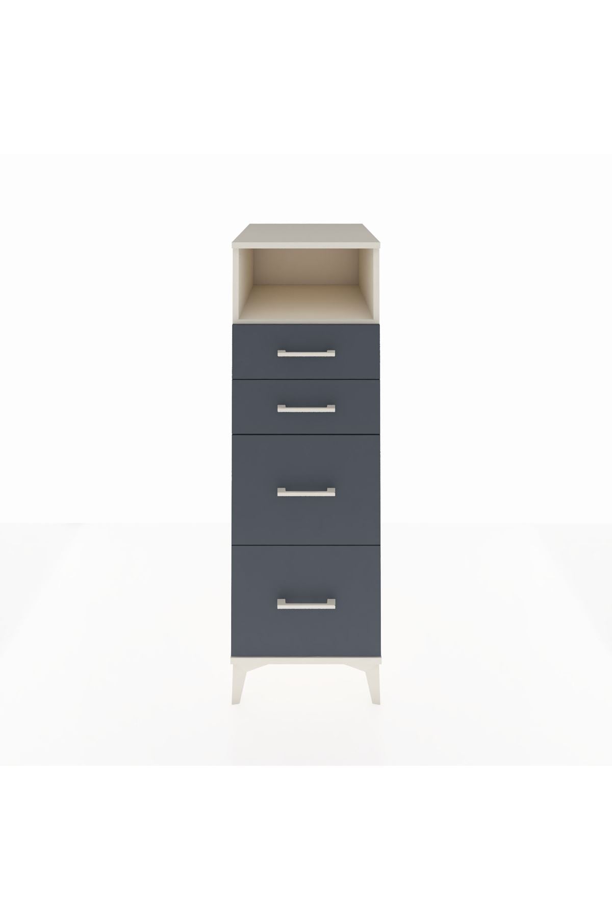 Kronos Dolap Tek Raflı 4 Çekmeceli 44x59x134 Aytaşı-Antrasit