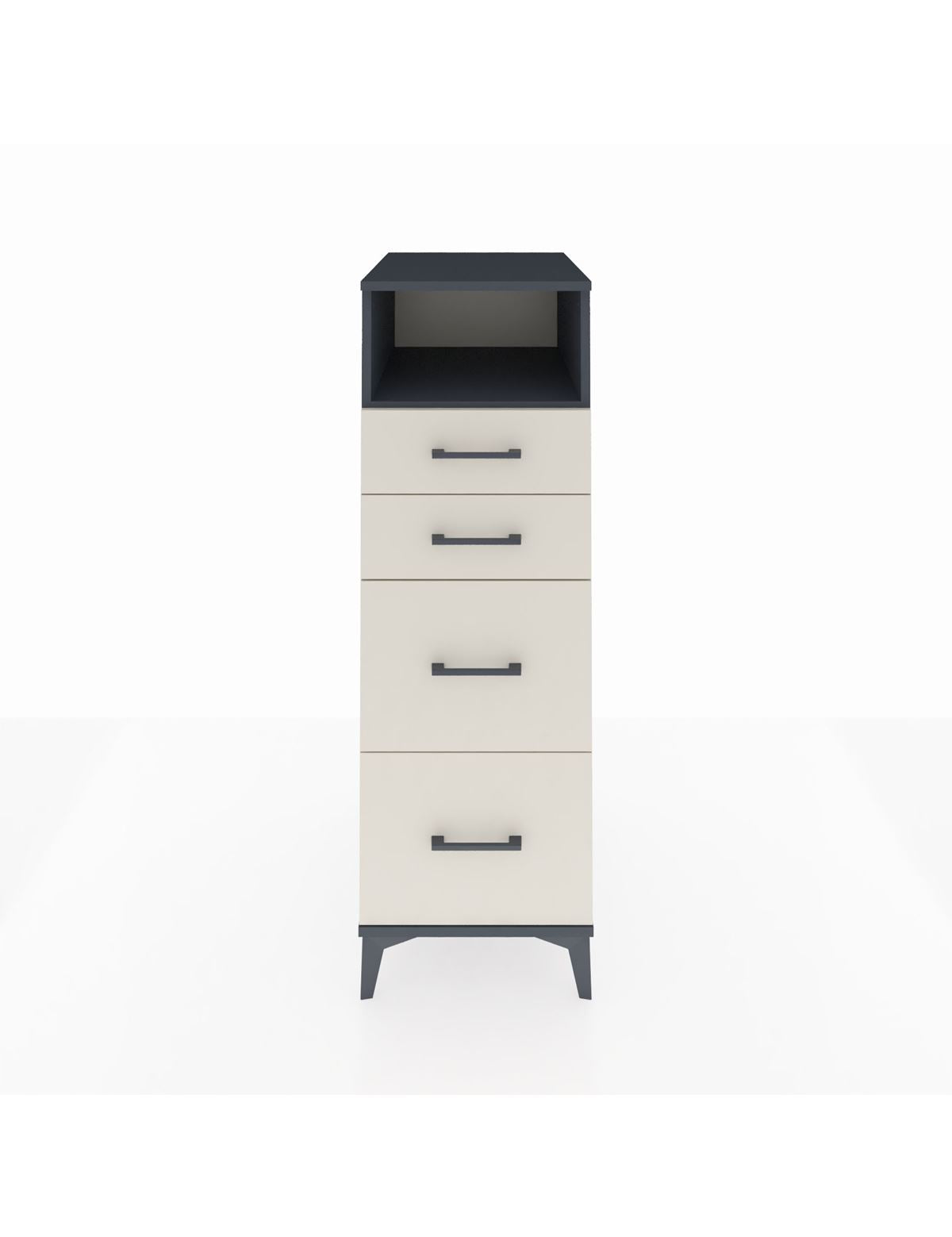 Kronos Dolap Tek Raflı 4 Çekmeceli 44x59x134 Antrasit-Aytaşı