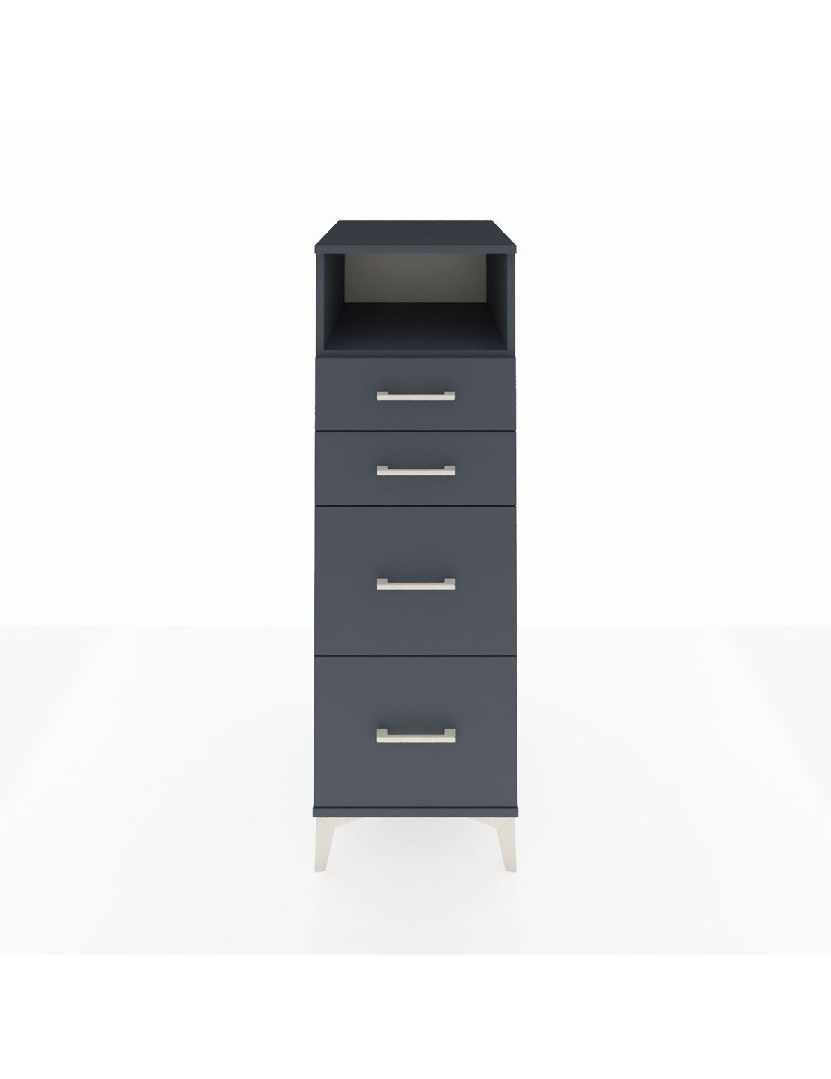 Kronos Dolap Tek Raflı 4 Çekmeceli 44x59x134 Antrasit-Antrasit