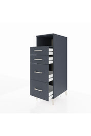 Kronos Dolap Tek Raflı 4 Çekmeceli 44x59x134 Antrasit-Antrasit