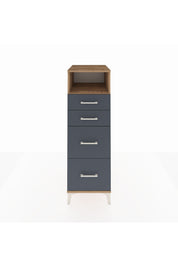 Kronos Dolap Tek Raflı 4 Çekmeceli 44x59x134 Çam-Antrasit