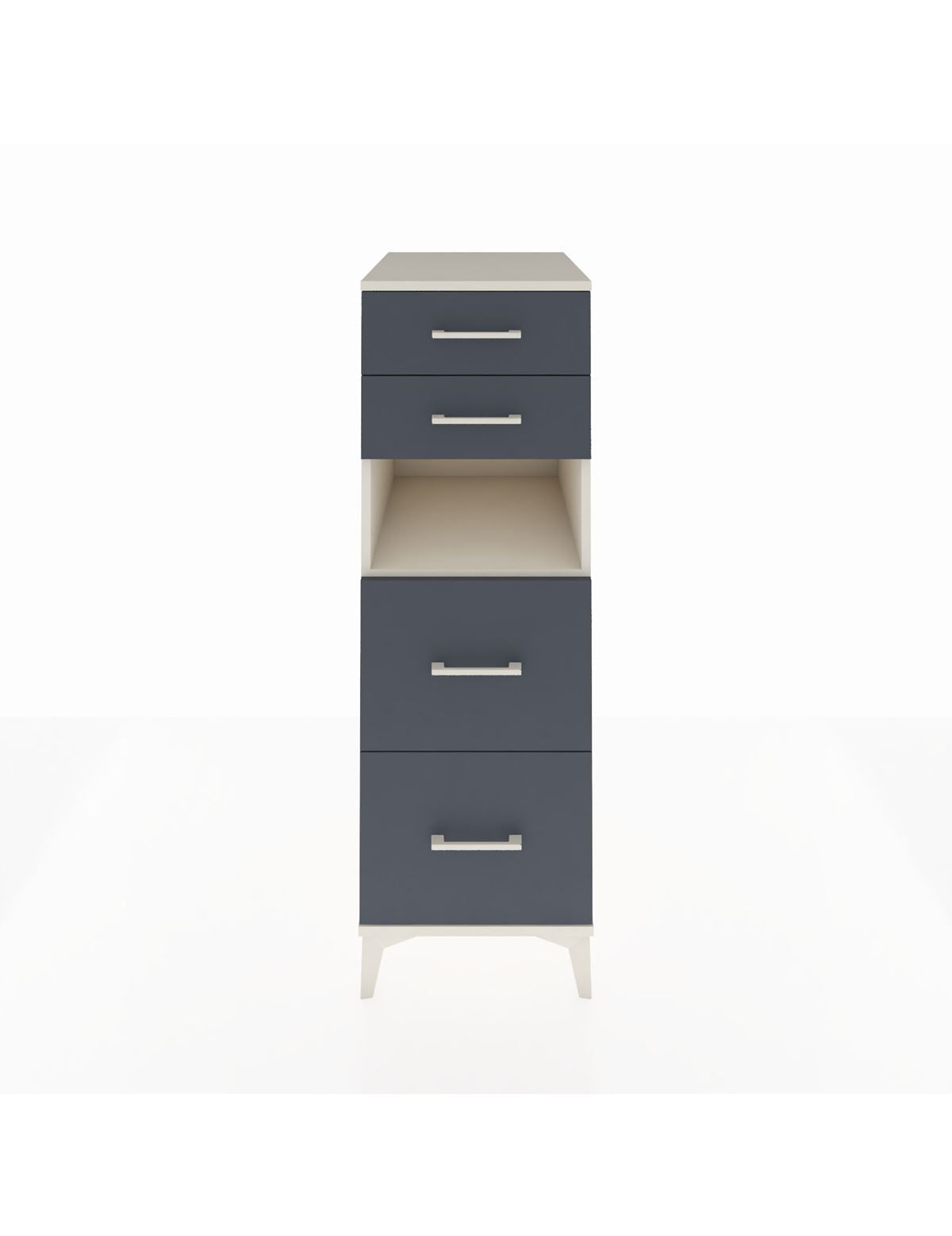 Kronos Dolap Tek Raflı 4 Çekmeceli 44x59x134 Aytaşı-Antrasit