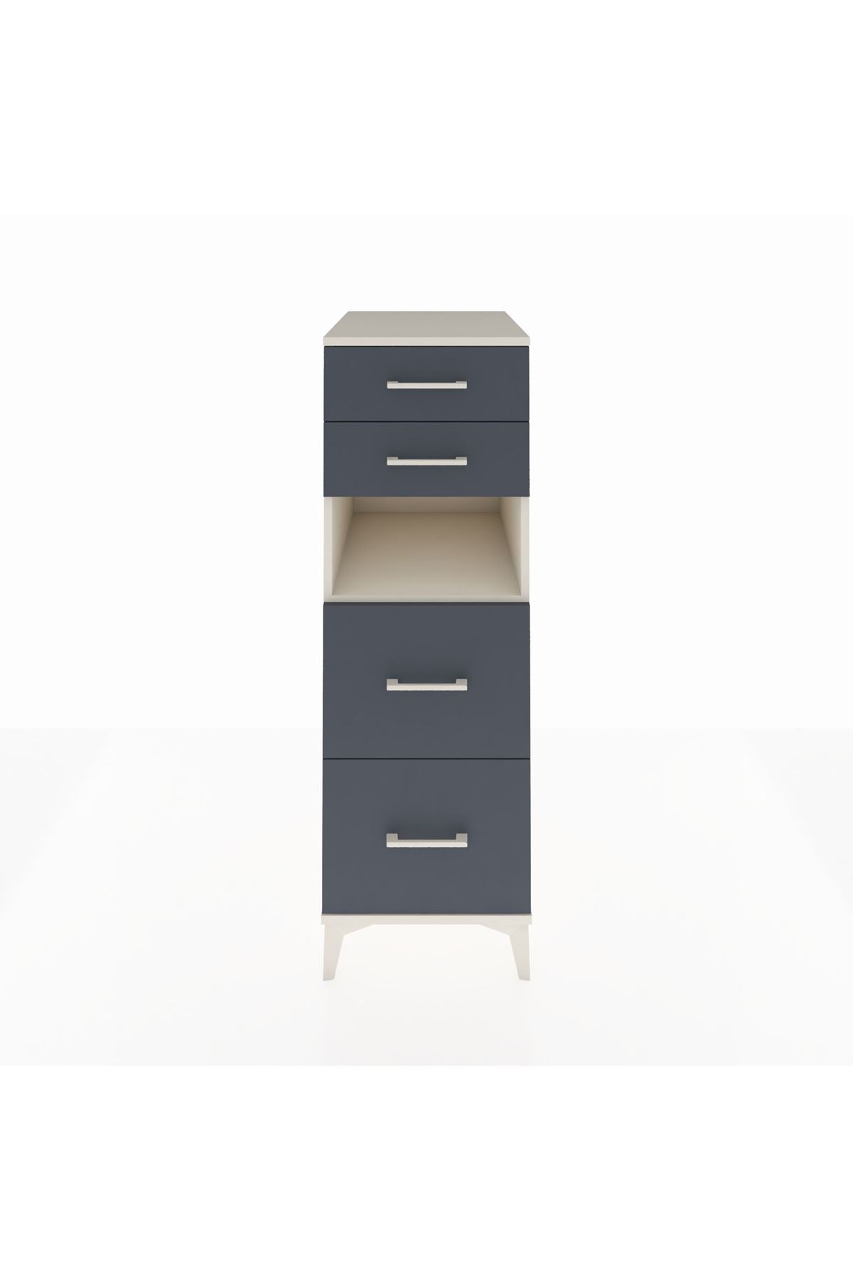 Kronos Dolap Tek Raflı 4 Çekmeceli 44x59x134 Aytaşı-Antrasit