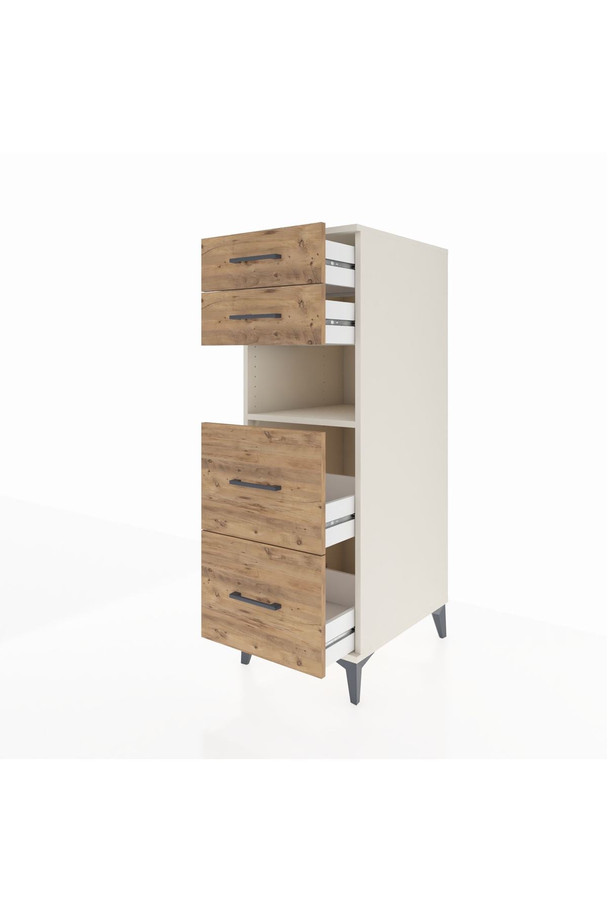 Kronos Dolap Tek Raflı 4 Çekmeceli 44x59x134 Aytaşı-Çam