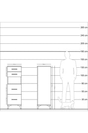 Kronos Dolap Tek Raflı 4 Çekmeceli 44x59x134 Aytaşı-Çam