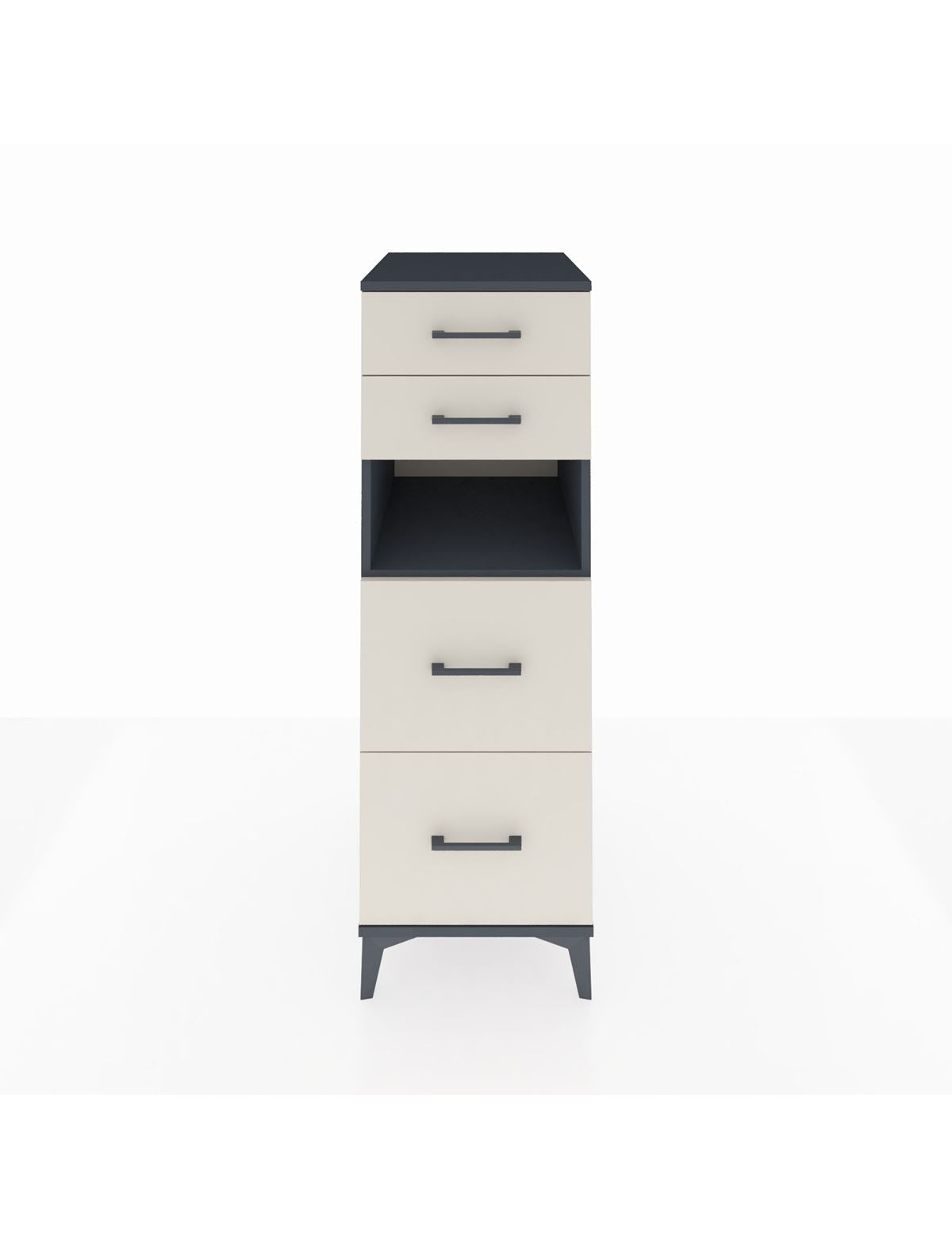 Kronos Dolap Tek Raflı 4 Çekmeceli 44x59x134 Antrasit-Aytaşı