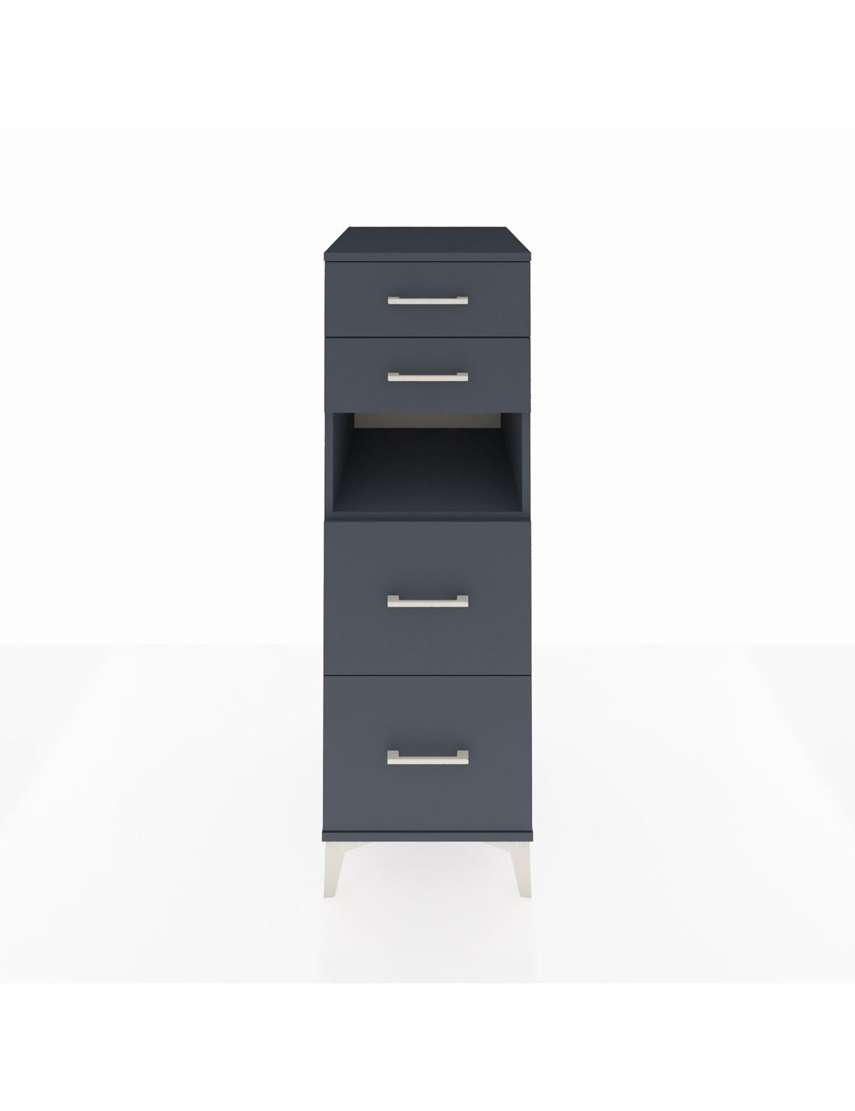 Kronos Dolap Tek Raflı 4 Çekmeceli 44x59x134 Antrasit-Antrasit